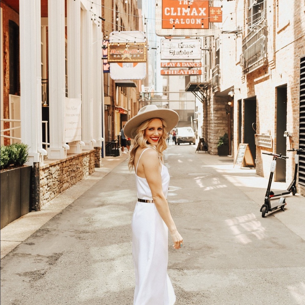 White slip dress